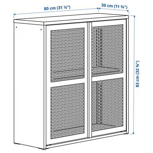 IKEA (イケア) IVAR イーヴァル キャビネット 扉付, ブラック メッシュ