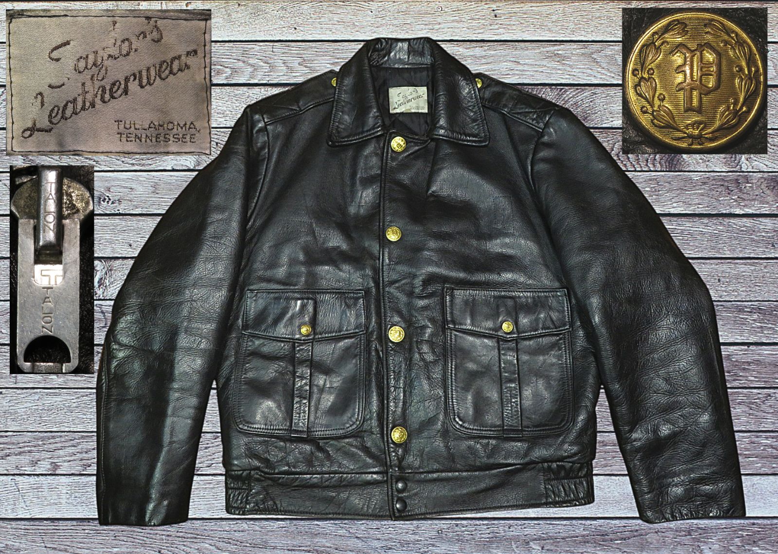 ✅️金飾りボタン 40インチ Taylors Leathewear ビンテージ 1970s