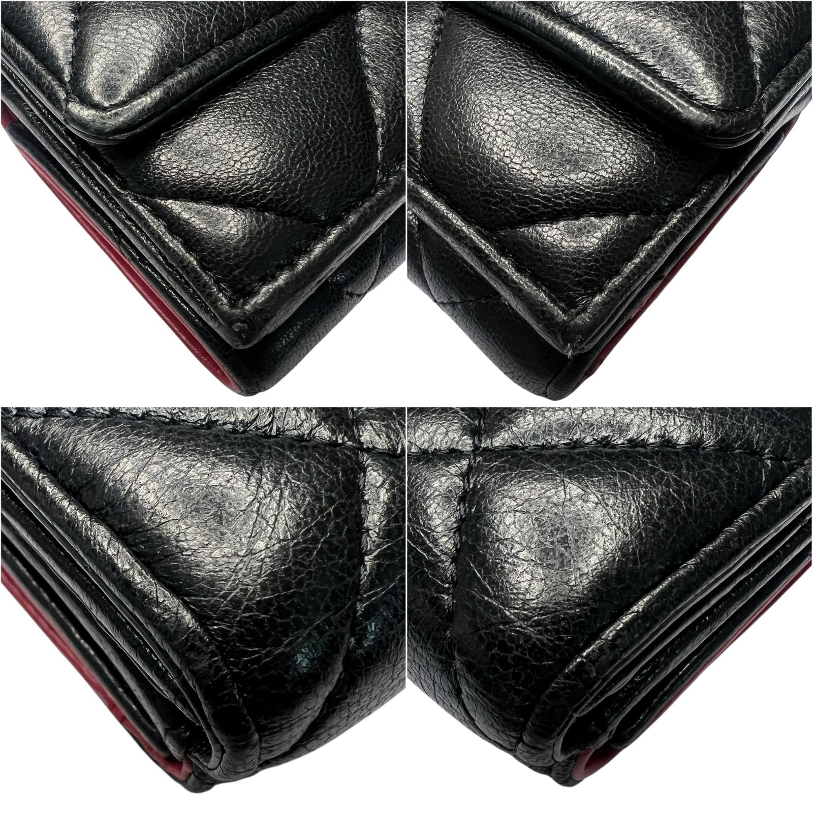 CHANEL シャネル 19 ディズヌフ マトラッセ 三つ折り財布 ミニ財布 黒