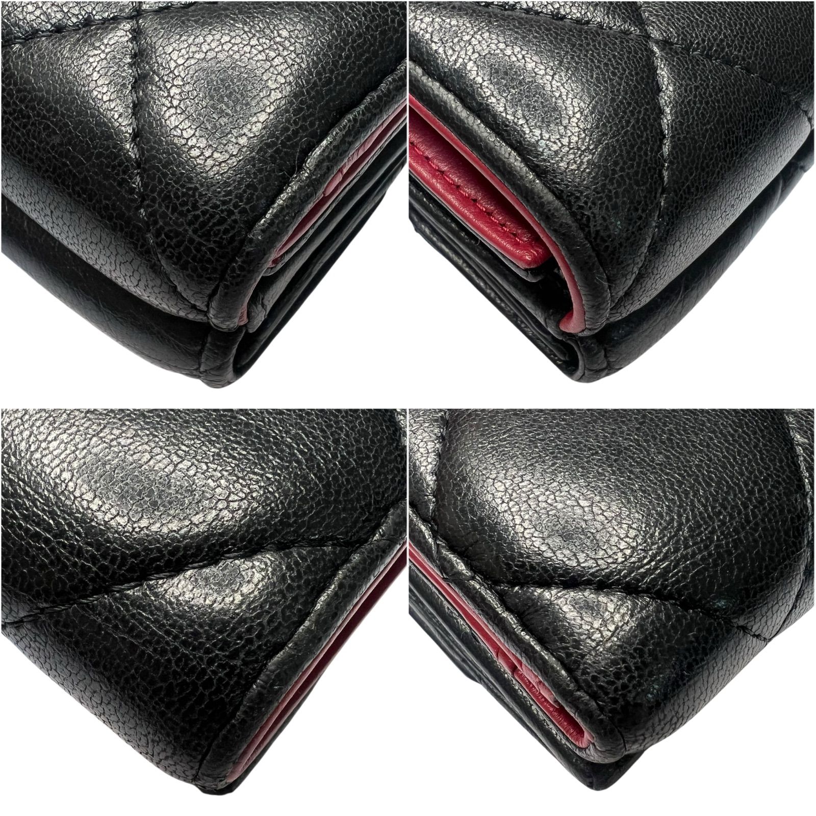 CHANEL シャネル 19 ディズヌフ マトラッセ 三つ折り財布 ミニ財布 黒
