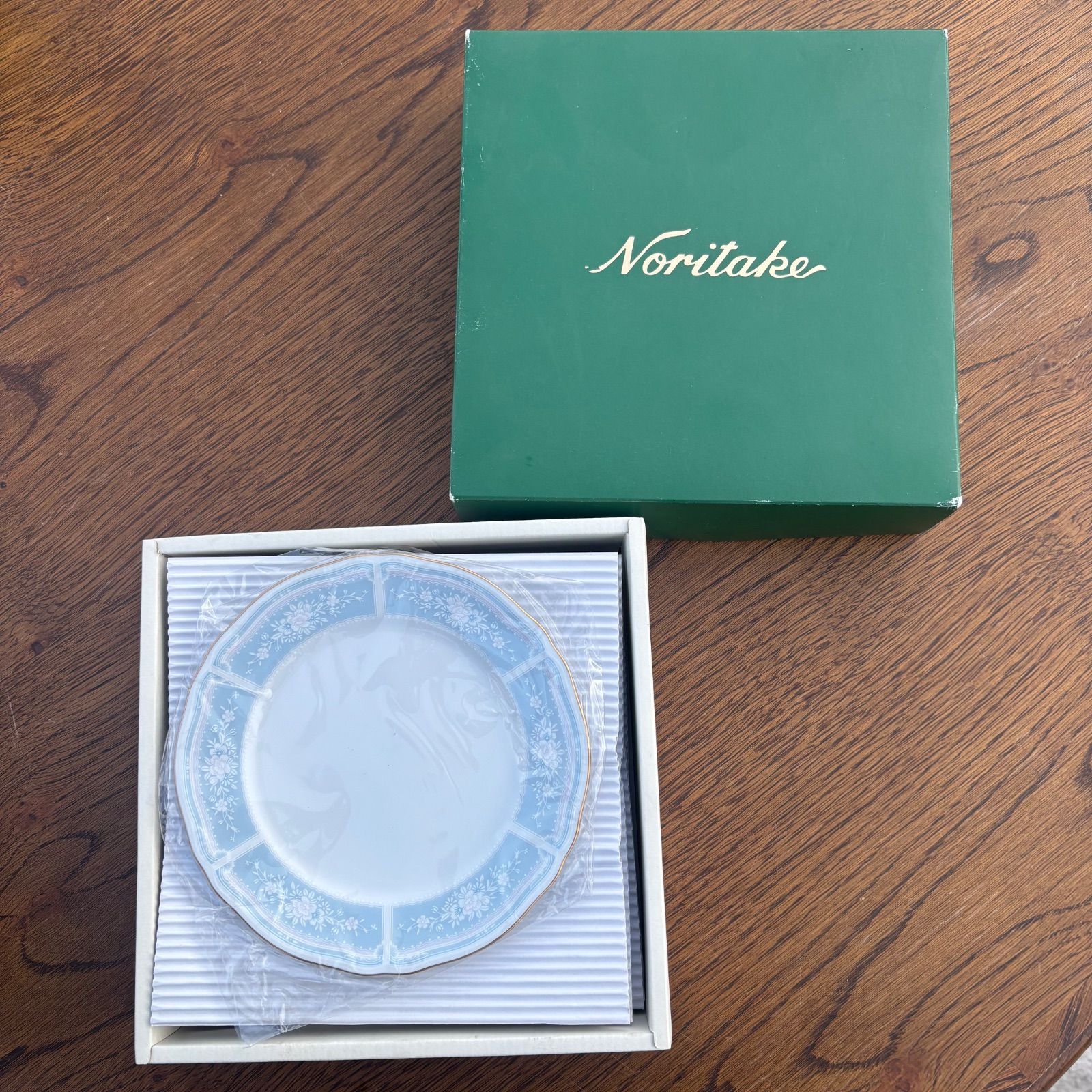 未使用】ノリタケ Noritake プレート 16.5cm 5枚セット 箱入り ブルー 