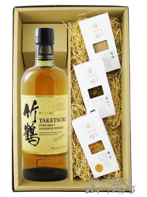 竹鶴 ピュアモルト 700ml + おつまみ豆腐３点セット 【 8935 】 【 送料無料 】【 ウイスキー・おつまみセット 】【 要冷蔵 】