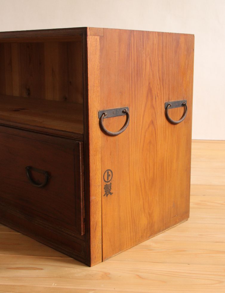 ローボード 収納棚 棚 無垢材 引き出し 古道具 古家具 ビンテージ