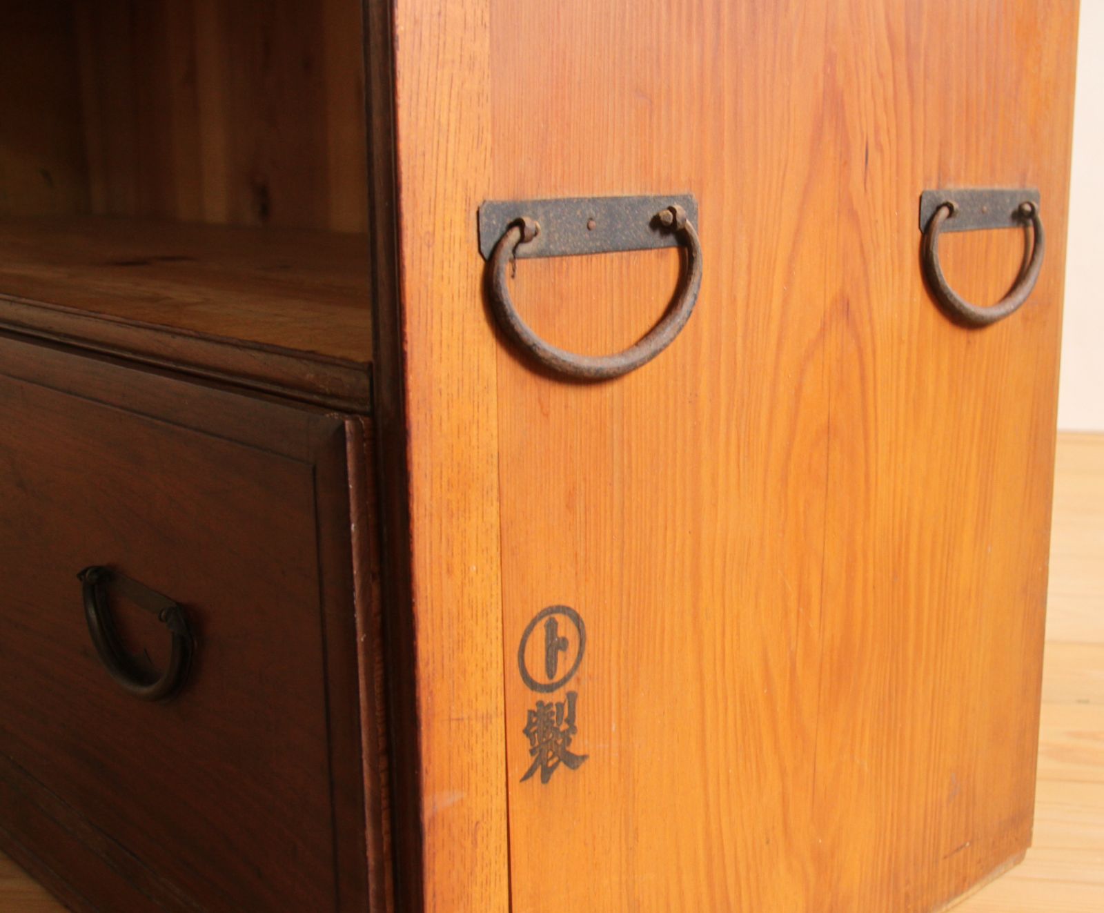 ローボード 収納棚 棚 無垢材 引き出し 古道具 古家具 ビンテージ