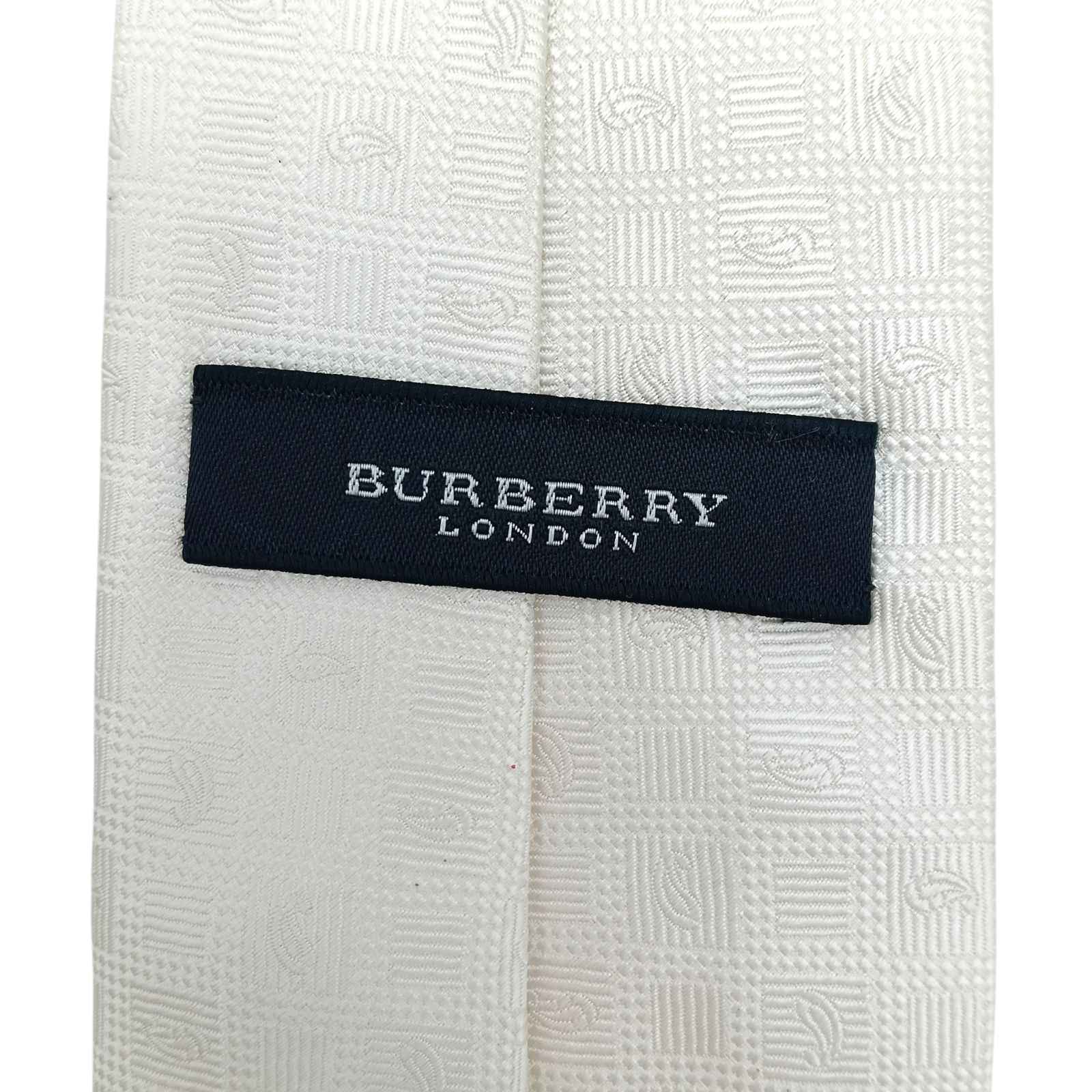 BURBERRY バーバリー ネクタイ シルク ホワイト 白 ホースロゴ 総柄