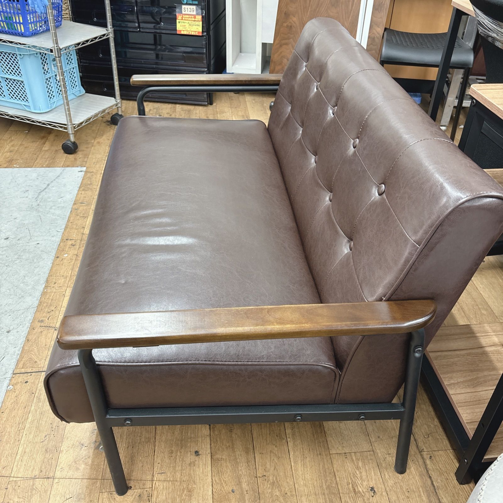  I611 ? 名古屋市近郊配送設置無料 アンティーク風2Pソファ クリーニング済 2人掛け 3人掛けソファ ソファ ソファベッド