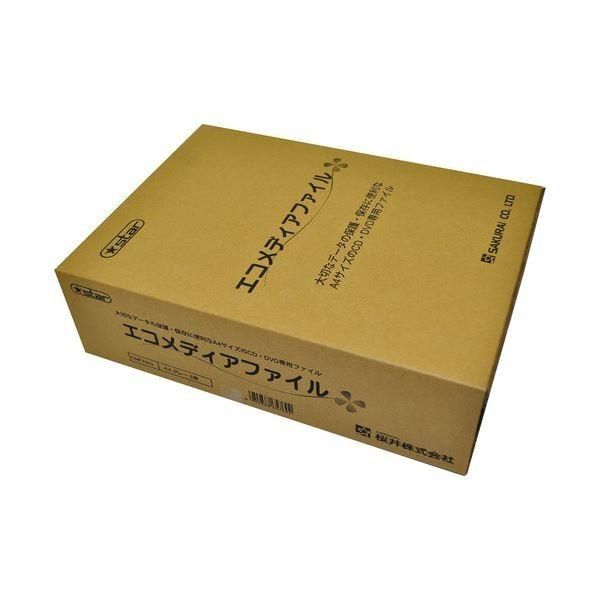 （まとめ） 桜井 エコメディアファイル スリムA4 6穴 グレー EMFA4GS 1パック（5冊） 〔×4セット〕