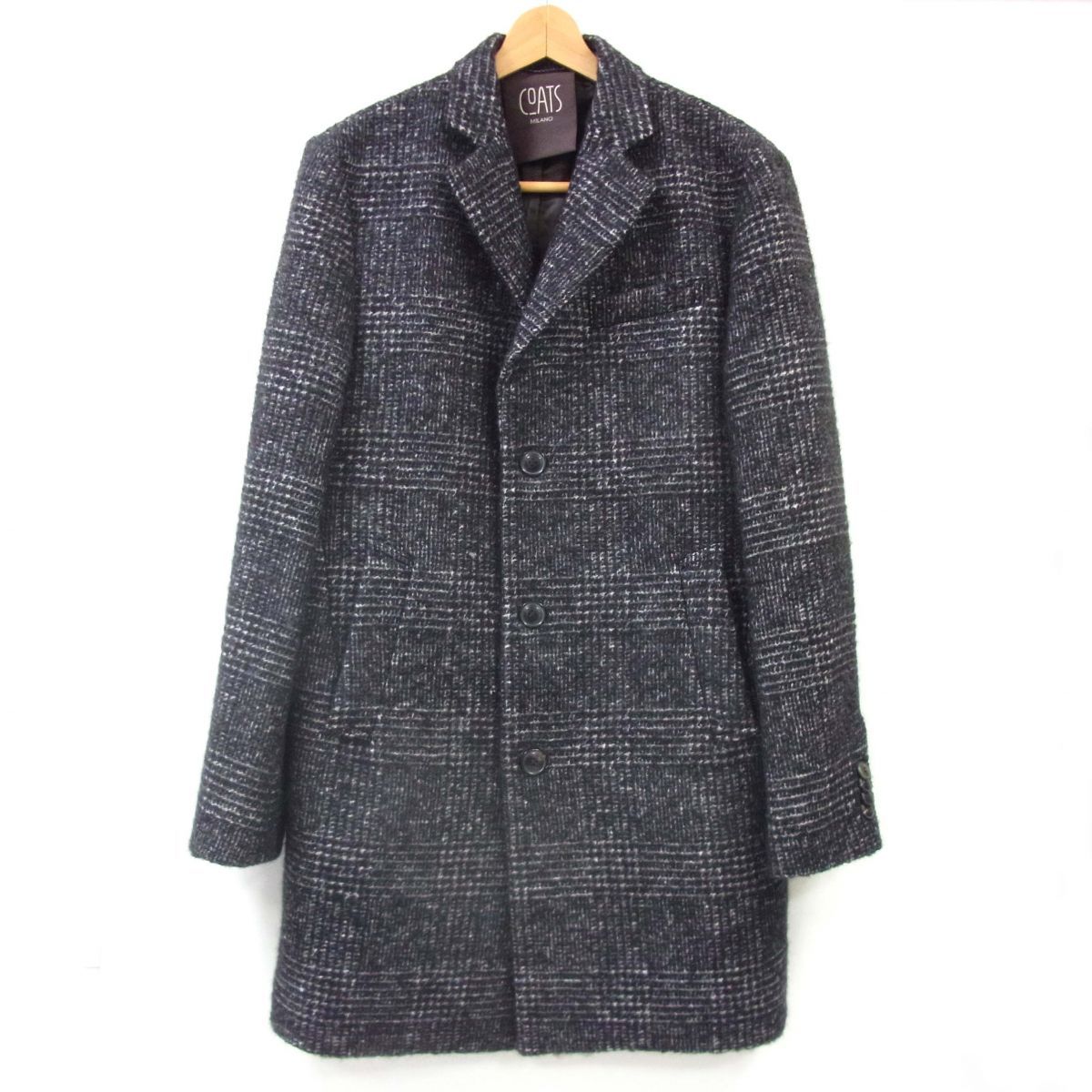 MOORER COATS MILANO ムーレー コーツミラノ チェスターコート チェック柄 バージンウール モヘア アルパカ混 イタリア製 メンズ