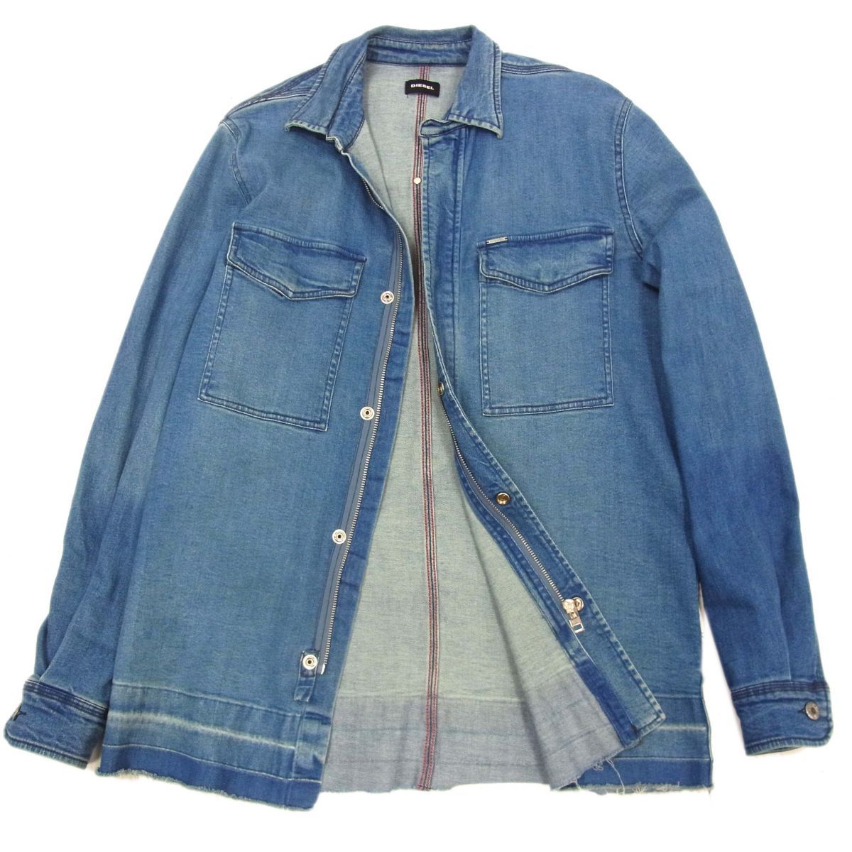 美品◇DIESEL ディーゼル デニムジャケット USED加工 ストレッチ 春物 