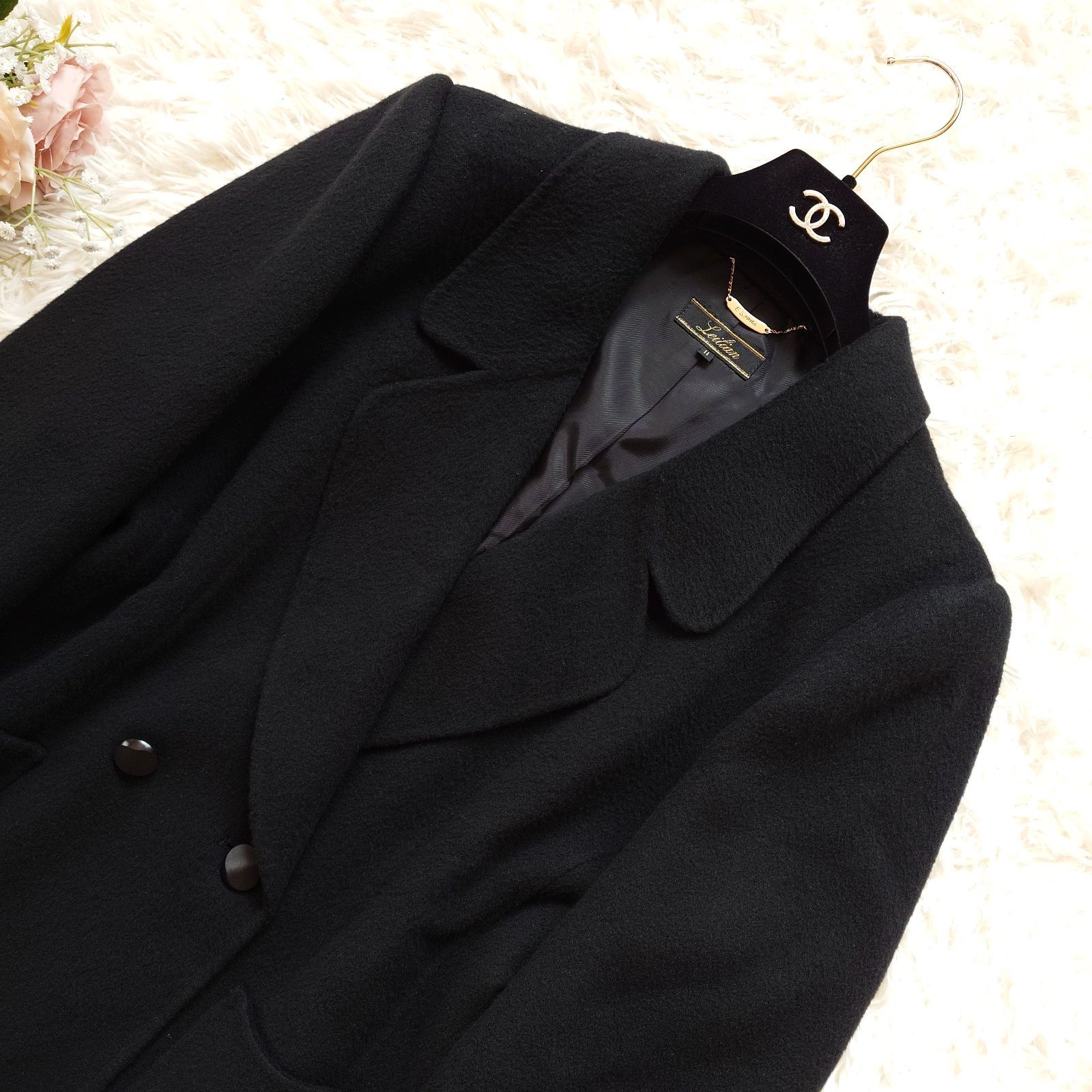 レリアン leilian カシミヤ100% ハーフコート Pコート テーラード