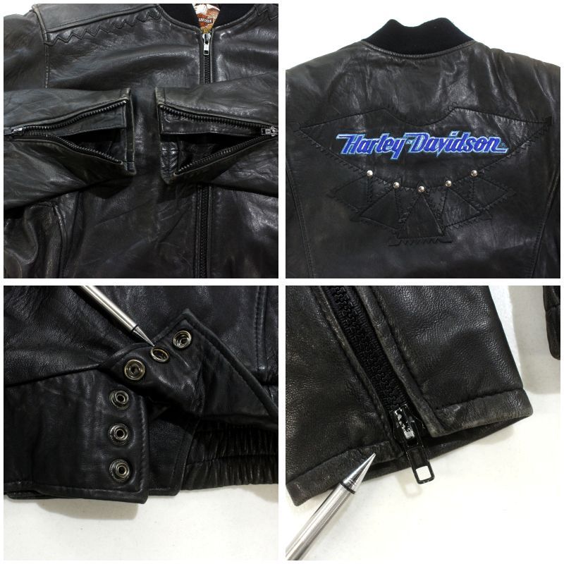 80s vintage HARLEY DAVIDSON バイカー モーターサイクル 肩パッドあり