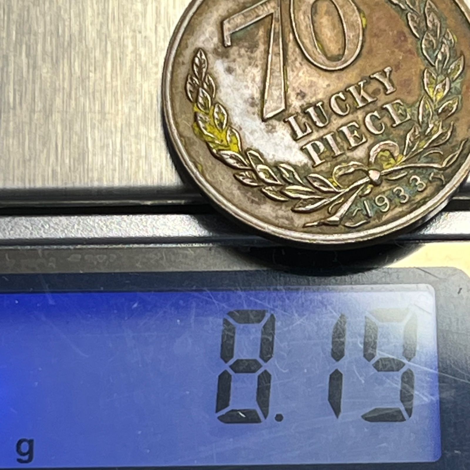 1933年 76 LUCKY PIECE ブロンズメダル】シカゴ万博記念・ANTI KNOCK