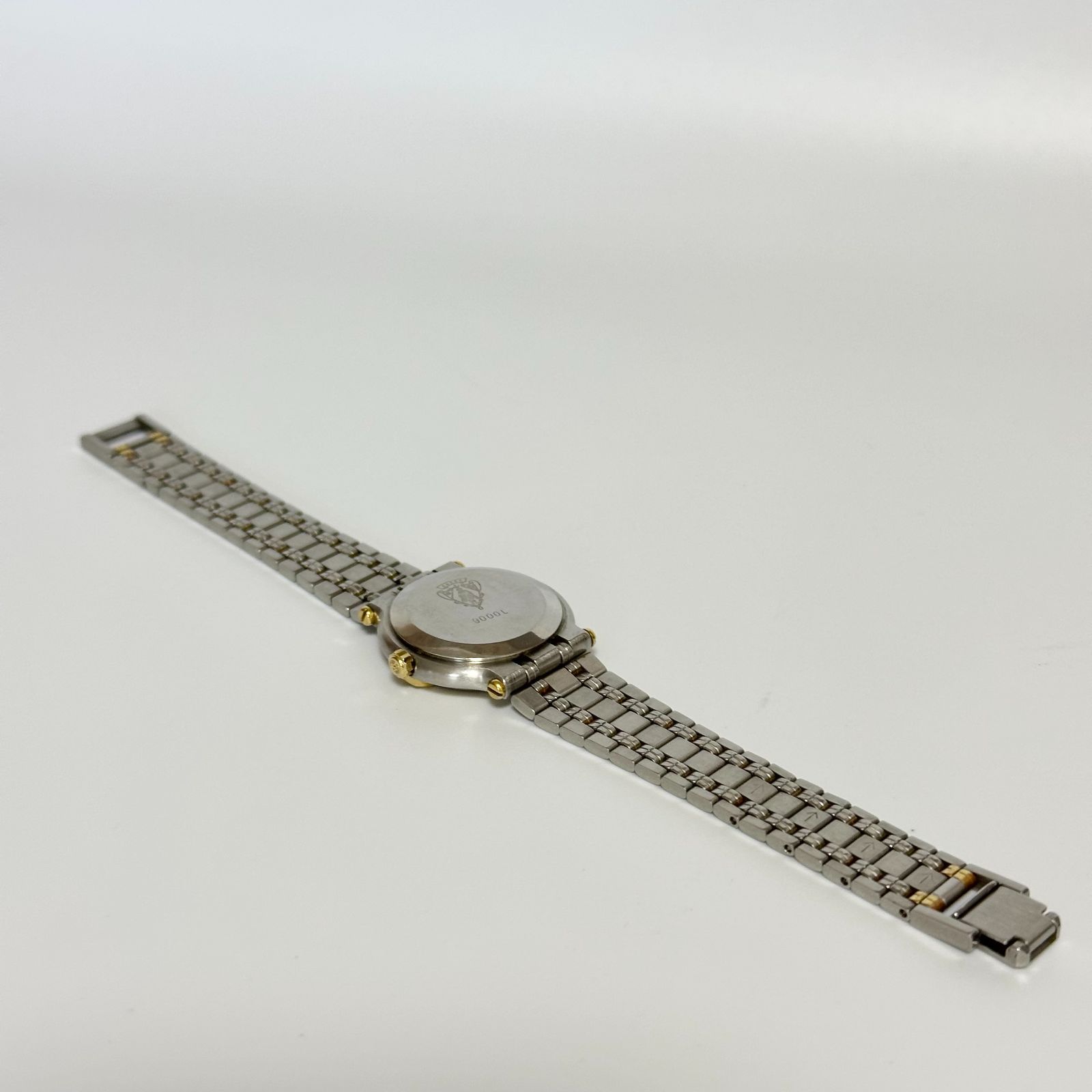 GUCCI グッチ 9000L デイト ゴールド シルバー 黒文字盤 レディース