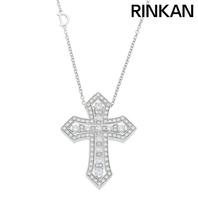 ダミアーニ  ベルエポッククラウンL K18WGダイアモンドクロスネックレス メンズ L