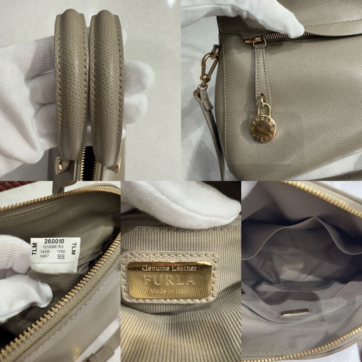 美品✨FURLA フルラ・レザー 2wayショルダーバッグ グレージュ系 美品 