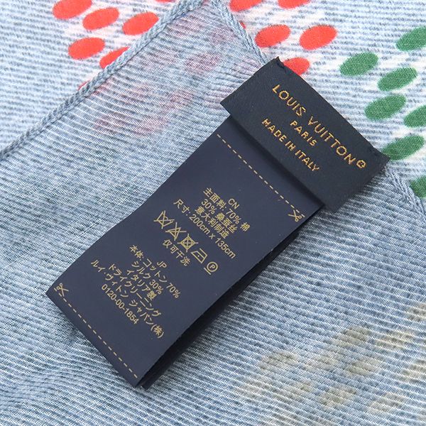 ルイヴィトン LOUIS VUITTON ストール LV バーズ ダミエ デニム シルク