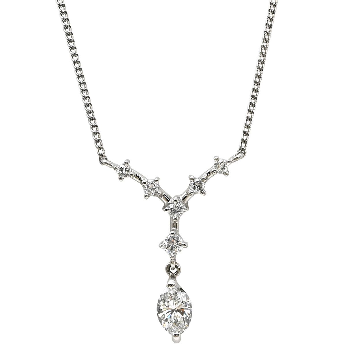 TASAKI TASAKI ネックレス Y字ダイヤペンダント プラチナシルバー 