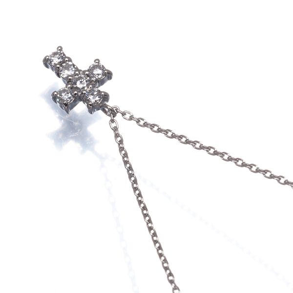 ヴァンドーム ネックレス ダイヤ ダイヤモンド 0.18ct クロス