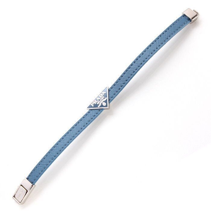 PRADA プラダ サフィアノ レザー ブレスレット ブルー Mサイズ 2Ib289