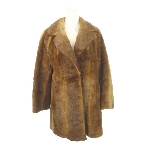 エンバ EMBA ファーコート ミンク 毛皮 ミドル丈 茶 ブラウン /MN14