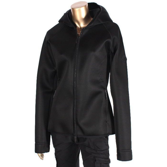 MONCLER Matt Black モンクレール ネオプレン ジップアップ パーカー 
