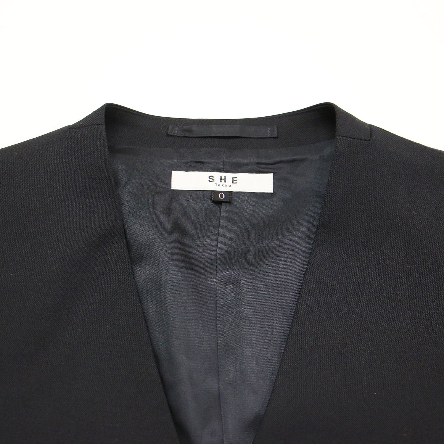 美品】SHE Tokyo シートーキョー ジャケット ネイビー 紺 サイズ:0(S