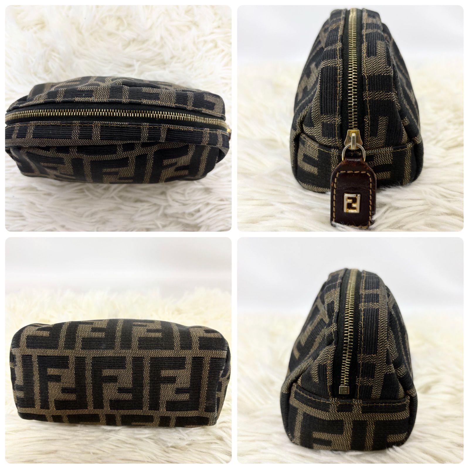 ヴィンテージ✨FENDI フェンディ ズッカ柄 ポーチ アクセサリーポーチ 