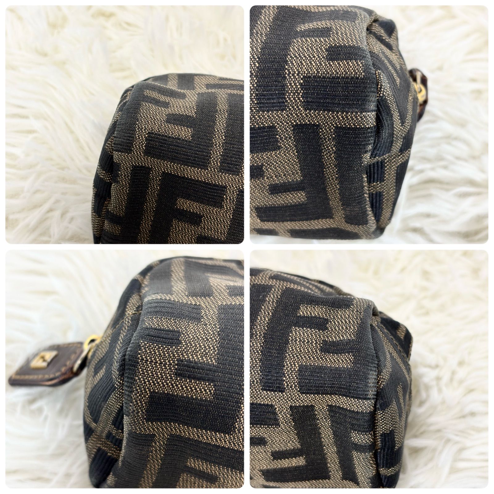 ヴィンテージ✨FENDI フェンディ ズッカ柄 ポーチ アクセサリーポーチ 