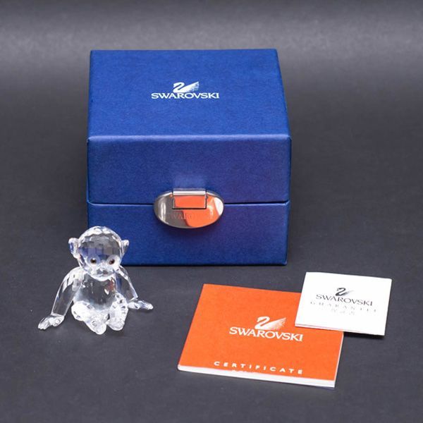  スワロフスキー クリスタル チンパンジー フォトスタンド 置物 インテリア小物