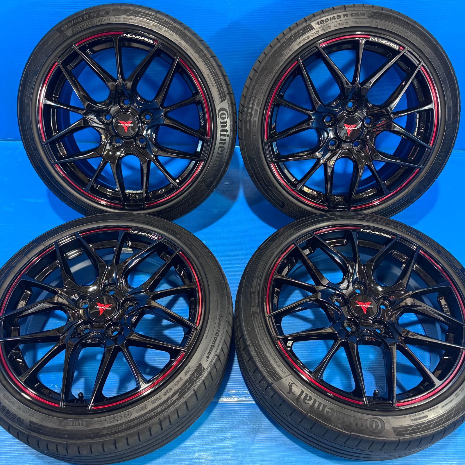 Weds ノヴァリス ローグ 17インチ 7J+53 5H114.3 ブラック/レッド 