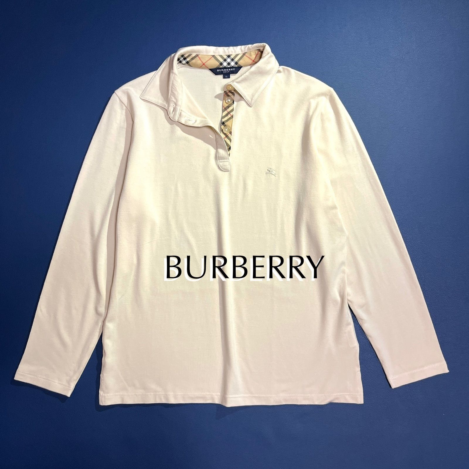 kX62 BURBERRY ノバチェック チェック柄 シャツ ロンT カットソー 伸縮 