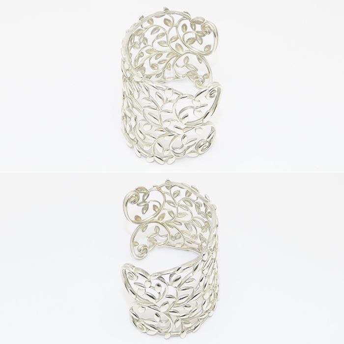 ティファニー オリーブリーフ バングル シルバー SV925 48.0g パマロ