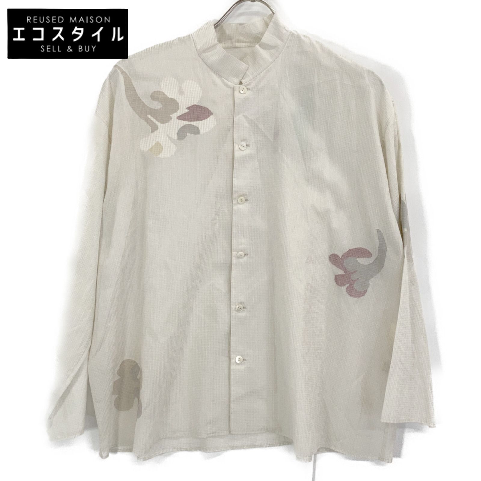 JURGEN LEHL ヨーガンレール ﾎﾜｲﾄ ｼﾙｸ×ｺｯﾄﾝ ｽﾀﾝﾄﾞｶﾗｰ ｼｬﾂ - メルカリ