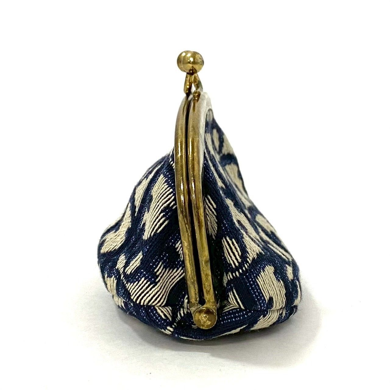 M【Dior】がま口 コインケース キャンバス トロッター ネイビー 小銭