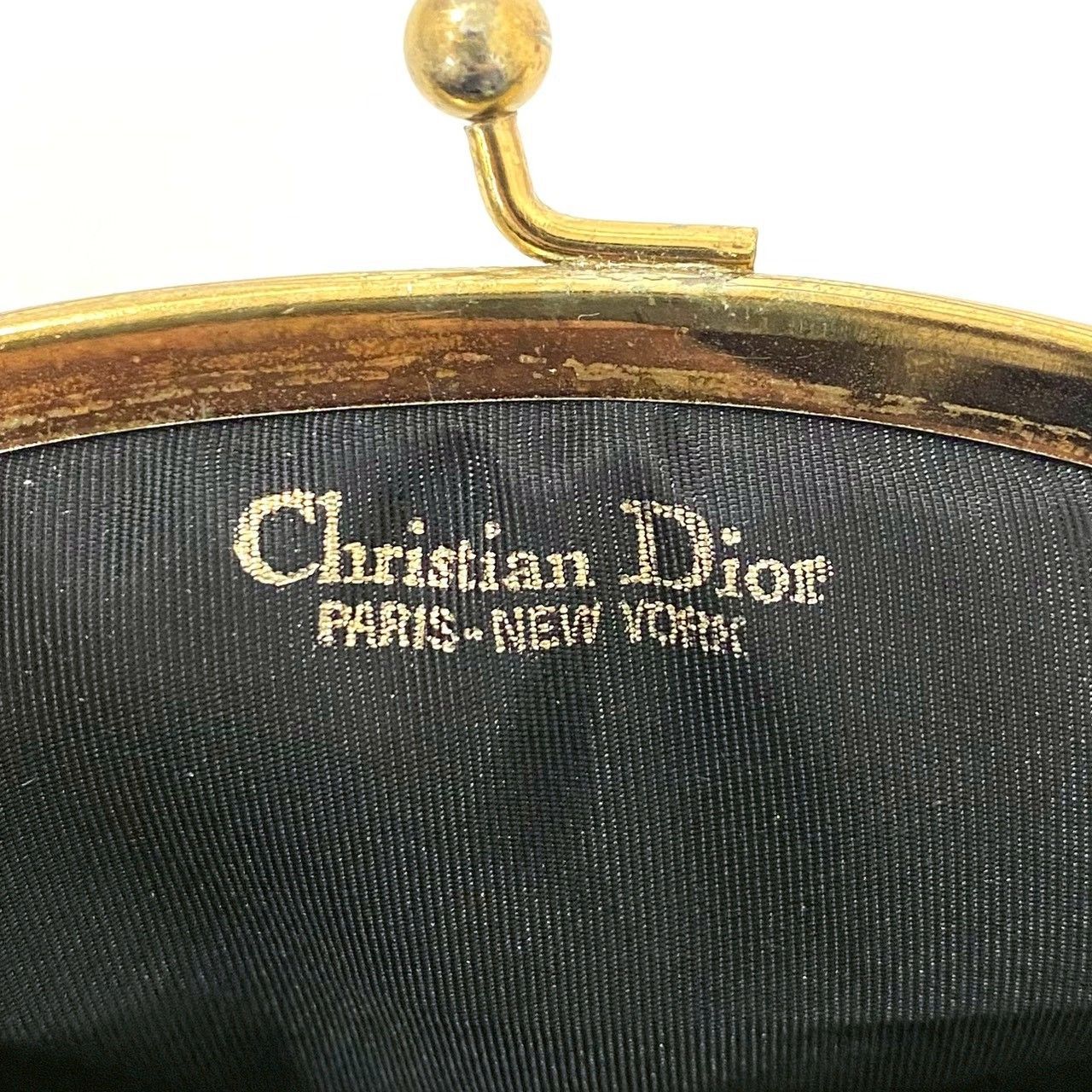 M【Dior】がま口 コインケース キャンバス トロッター ネイビー 小銭