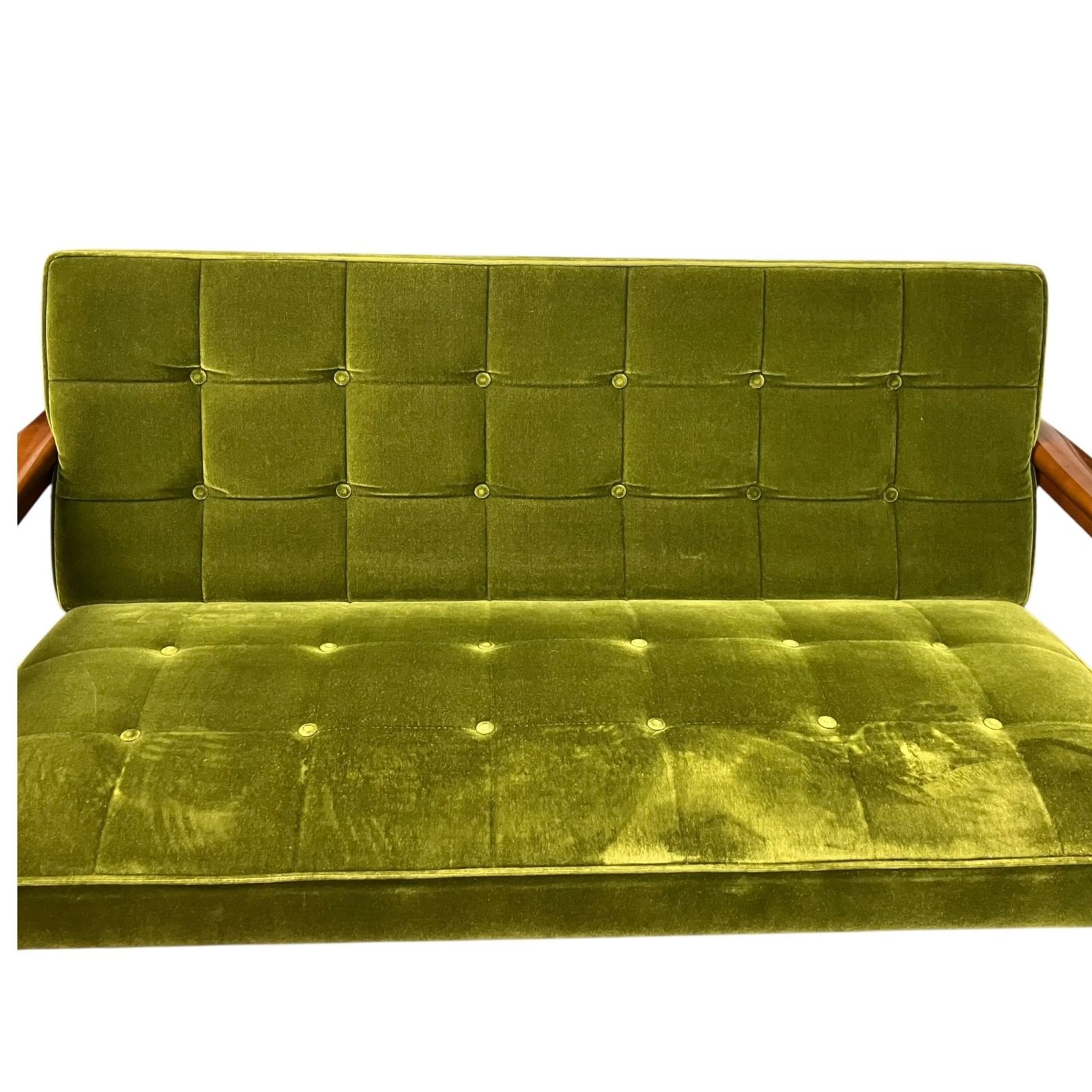 モケットグリーン 2人掛けソファ