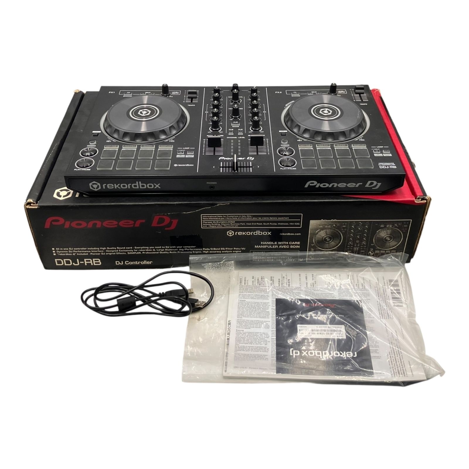 □Pioneer DJ DDJ-RB DJコントローラー USBケーブル 外箱 説明書付 C 