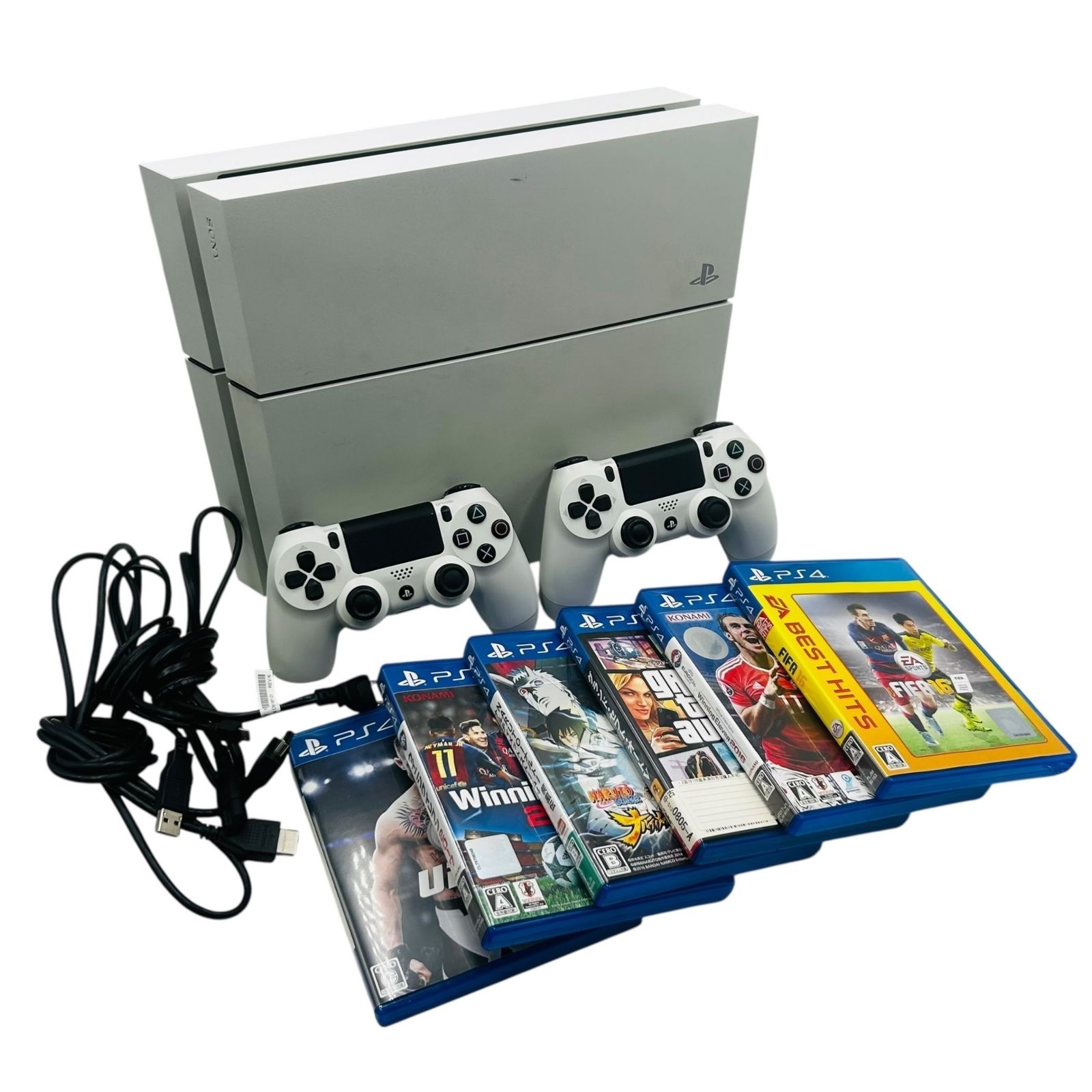 ps4 中古 FIFA23、コントローラー2個付 PS4 本体 CUH-2100A 500GB 