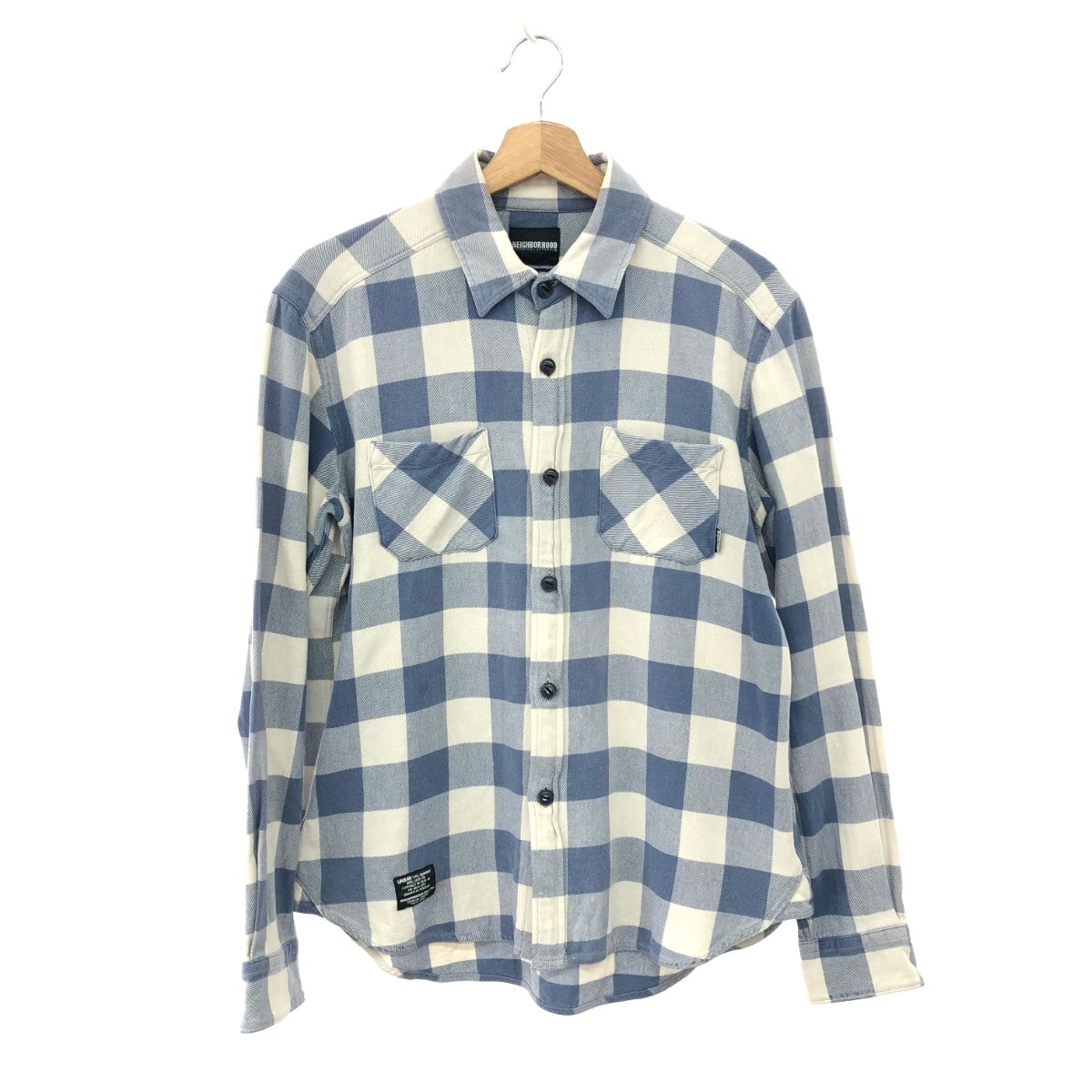 NEIGHBORHOOD ネイバーフッド 長袖ネルチェックシャツ サイズ:S ブルー