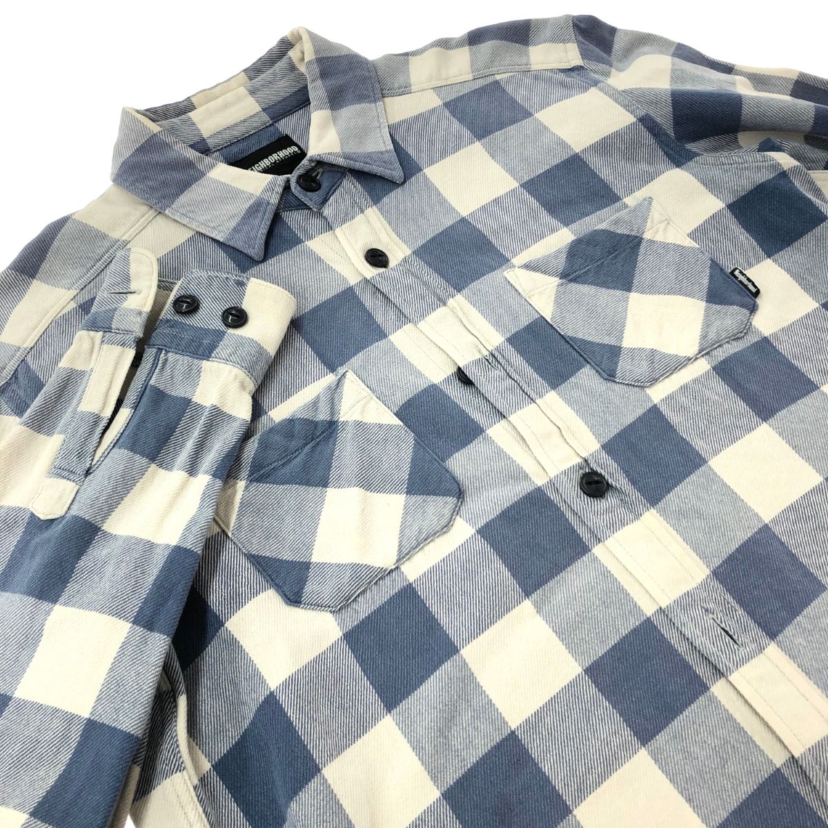 NEIGHBORHOOD ネイバーフッド 長袖ネルチェックシャツ サイズ:S ブルー