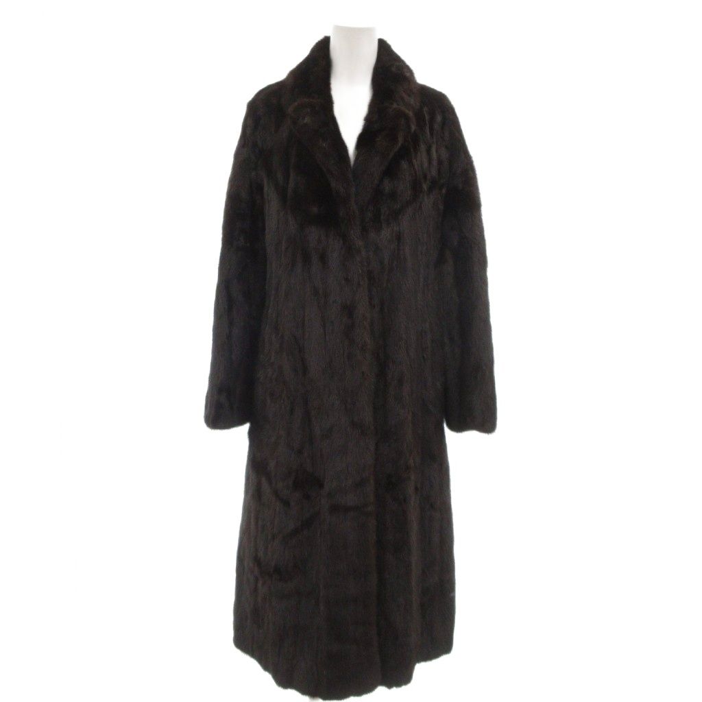 VISCARDI ファーコート 毛皮 ミンク ロング丈 ダークブラウン /UO