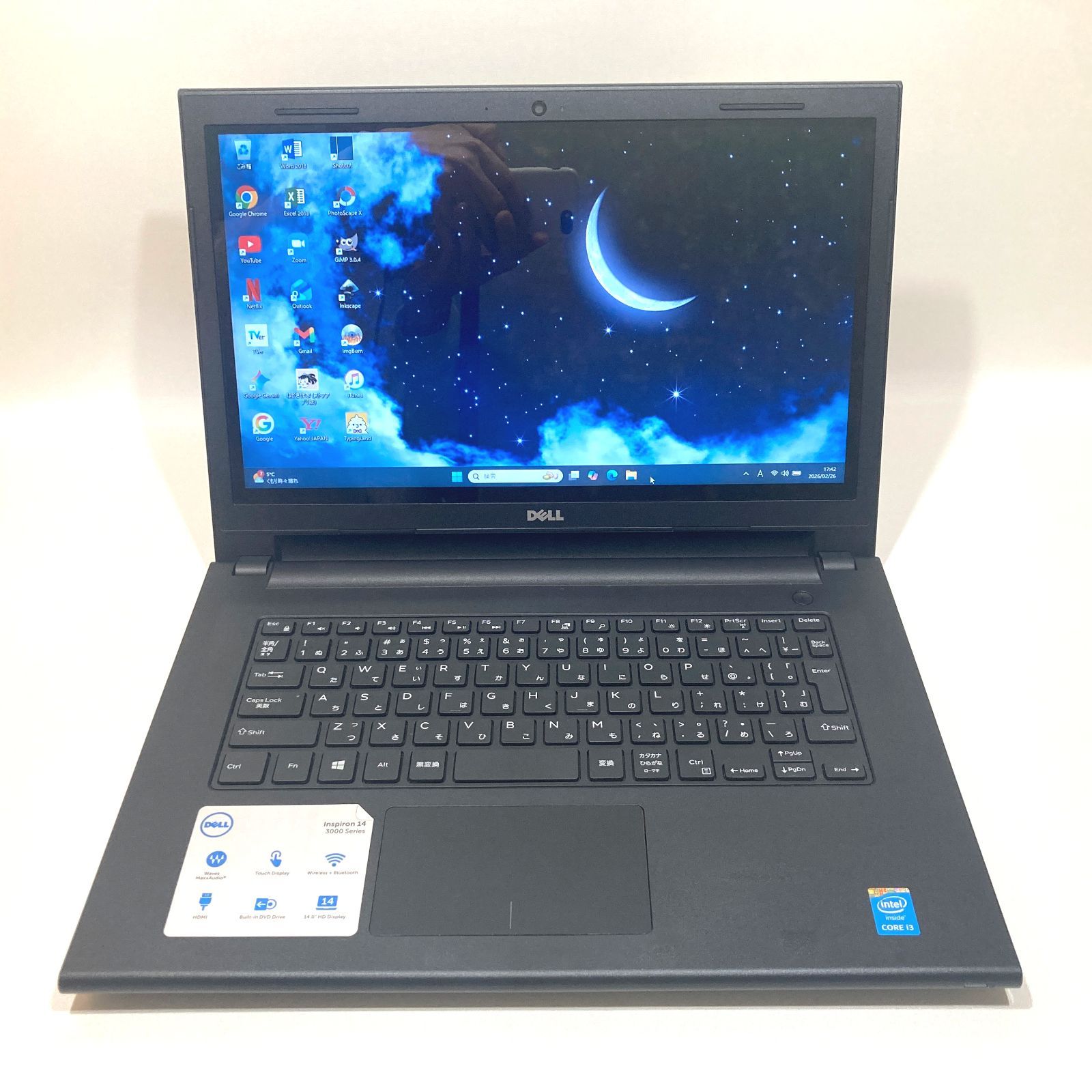 美品、タッチパネル、日本製、高速SSD、Win11、イラレ、オフィスあり