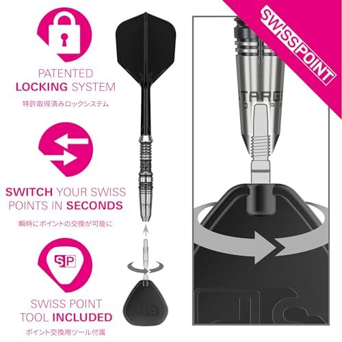  Target Japan ターゲットジャパン BLACK MARQUE HERACLES 90% SP STEEL TIP DARTS ダニエル チェンモデル| 90% タングステン K-Flex スティールチップダーツセット 23G | K-Flex ボードゲームランキング ダーツ パズル ボードゲーム