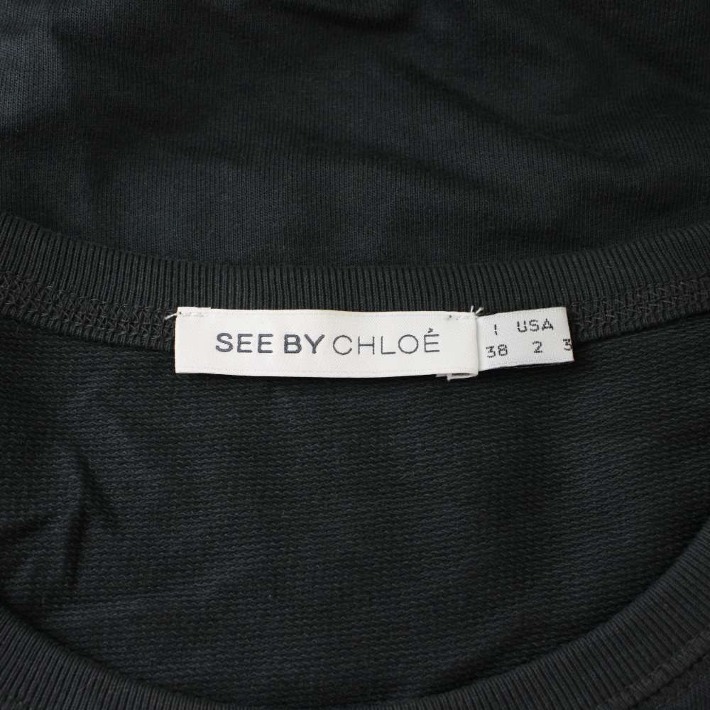 シーバイクロエ SEE BY CHLOE タンクトップ 38 黒 ブラック ライン