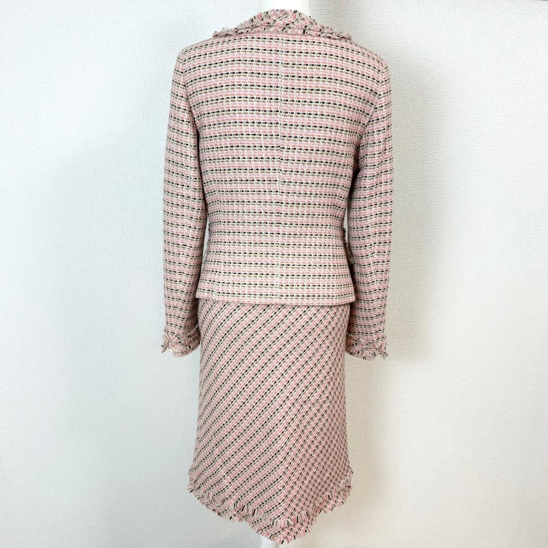 美品】 Laurel ローレル スカートセットアップ 36 ピンク ツイード 