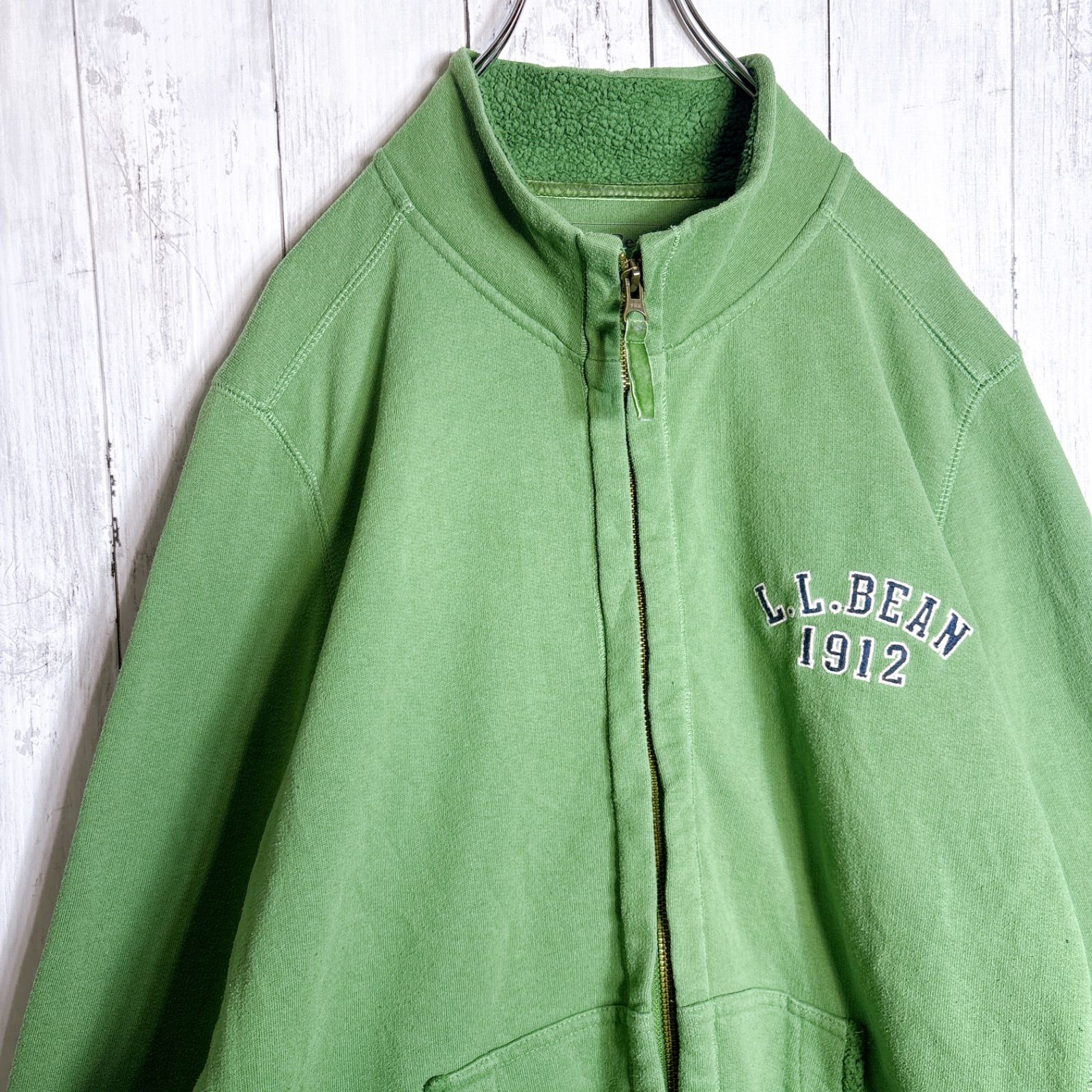 海外モデル】L.L.Bean エルエルビーン グリーン スウェット フルジップ 