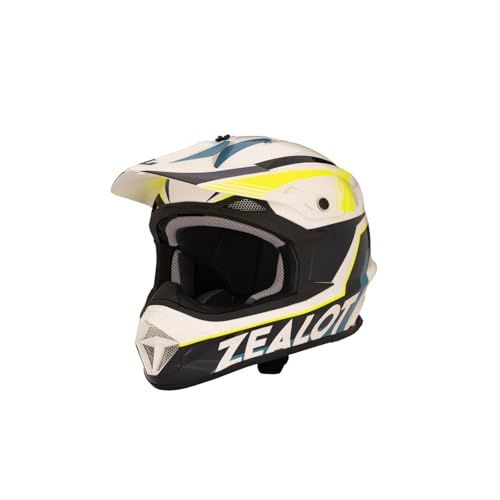 新品 ZEALOT(ジーロット) マッドジャンパー2 オフロード用ヘルメット グラフィック ブルー／イエロー XXLサイズ 63-64cm MJ0019/XXL