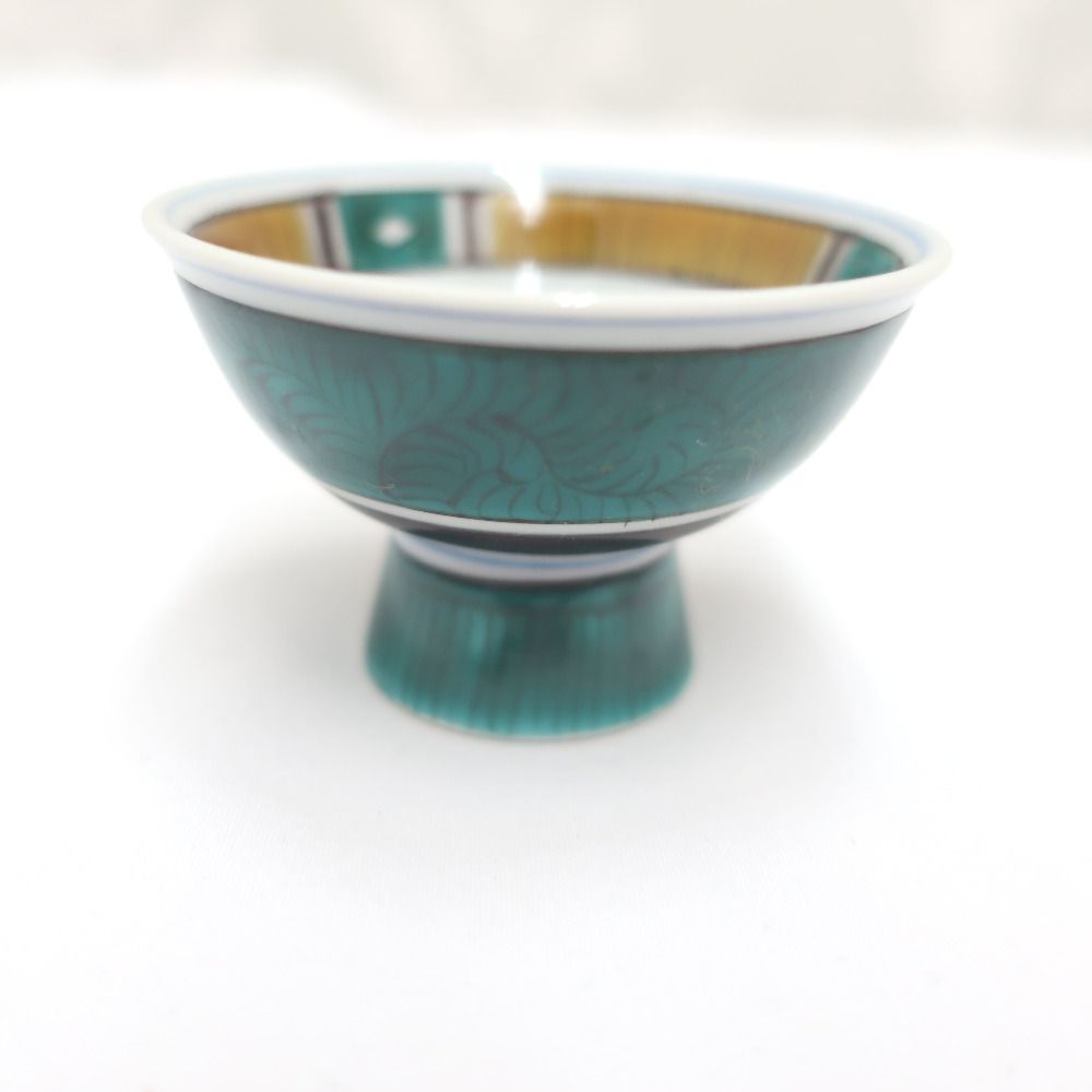 九谷焼 骨董・民芸品 九谷泰山 泰山窯 酒盃 5客組 花鳥図 絵変わり 酒