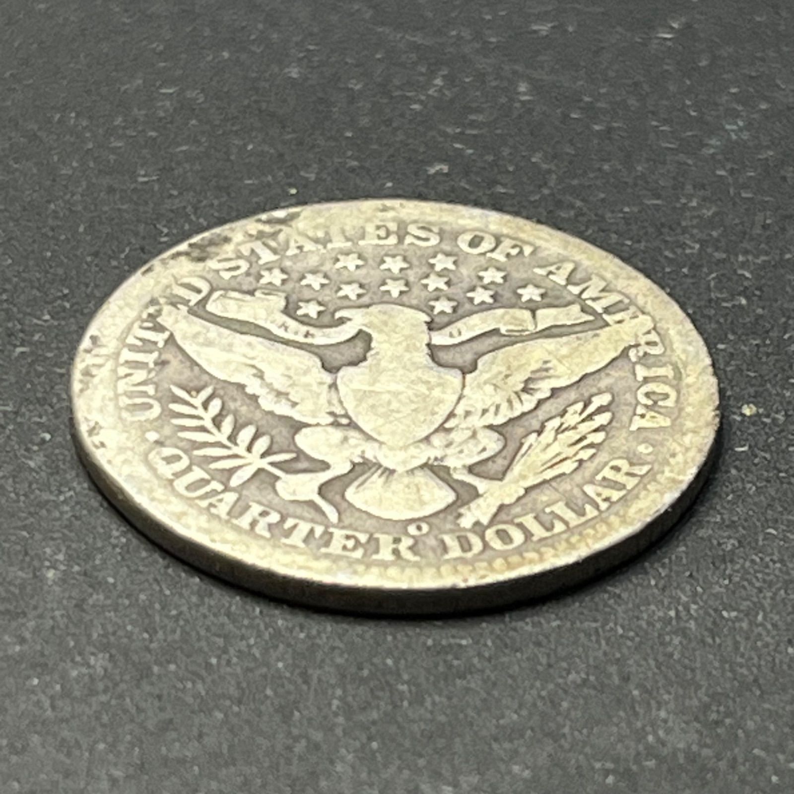 アメリカ銀貨】1904年 バーバークォーター 25セント銀貨 銀90