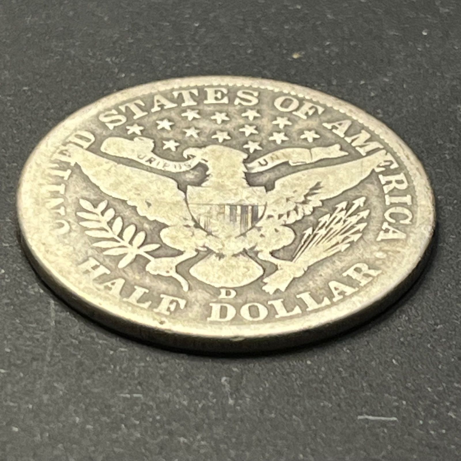 アメリカ銀貨】1912年D バーバーハーフダラー 50セント銀貨 銀90％ USA